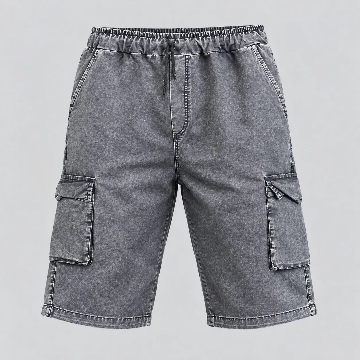 شلوارک مردانه جین کاغذی پنج جیب زغالی