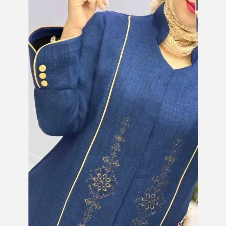 مانتو زنانه مزونی دلبر یقه هفت ایستاده جنس شانتون صوفیا جودن سایز بزرگ