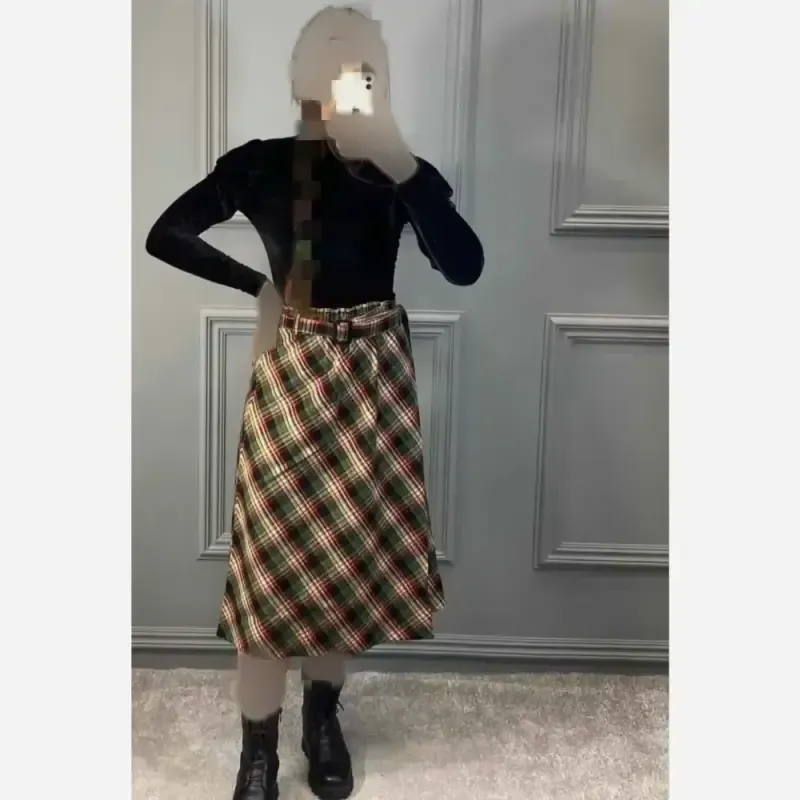 دامن چهارخونه پشمی قد 75 فری سایز کشمیر سپاهان
