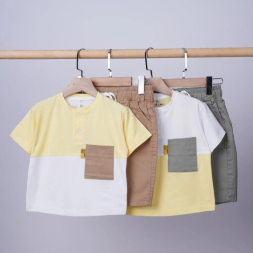 تیشرت شلوارک کتان اسپرت پسرانه ترک سایزبندی 3 تا 13 سال