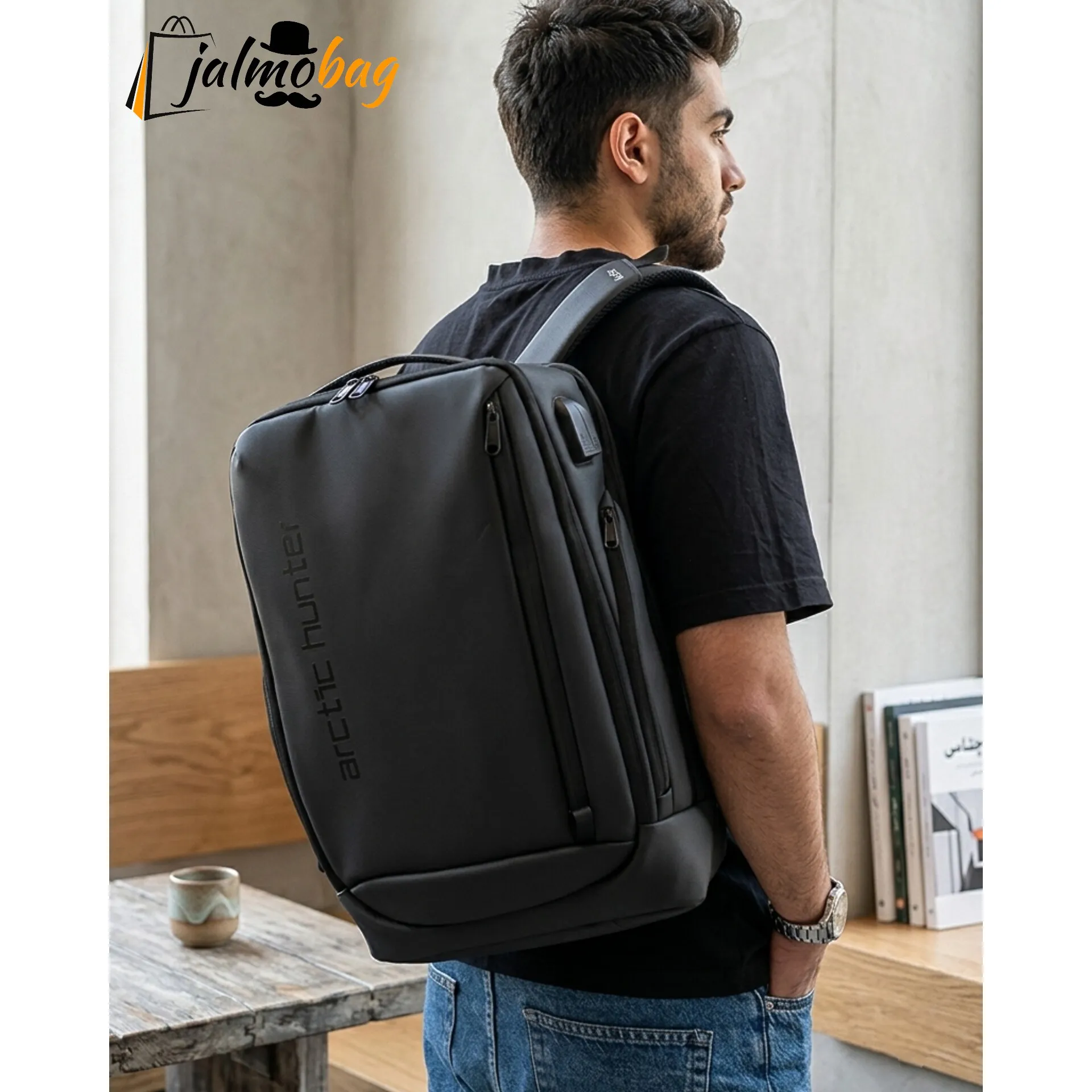کوله پشتی دانشجویی آرکتیک هانتر ضد آب لپ تاپ دار USB دار
