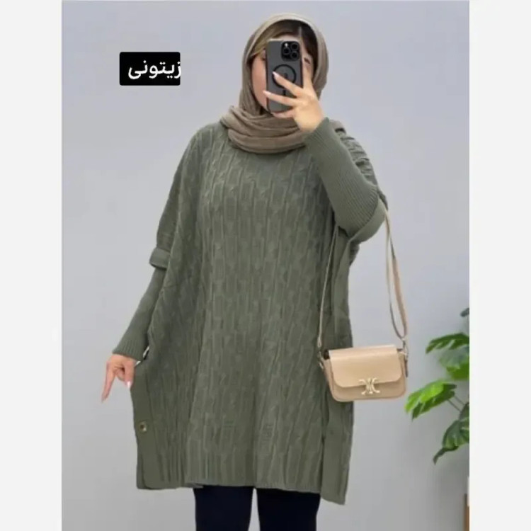 مانتو پانچ بافت تراکم بالا فری سایز مناسب سایز 40 تا 54