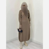 کفتان بافت ساعت شنی کلاهدار مدل ماهتیسا فری سایز