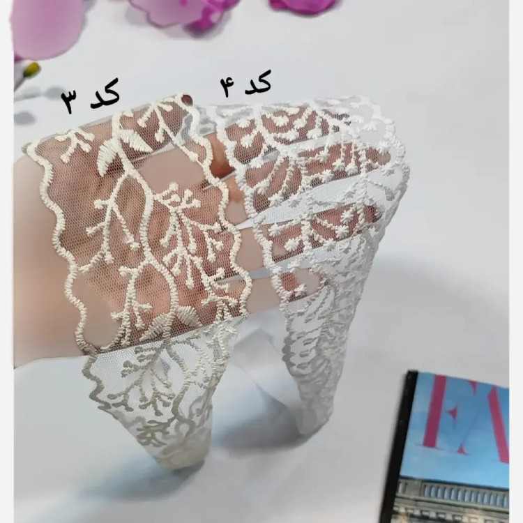 هدبند گیپوری زنانه و دخترانه تل گیپور ترند گلدوزی شده