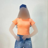 کراپ تیشرت کبریتی مدل 1131 راهراه رنگی فری سایز زنانه